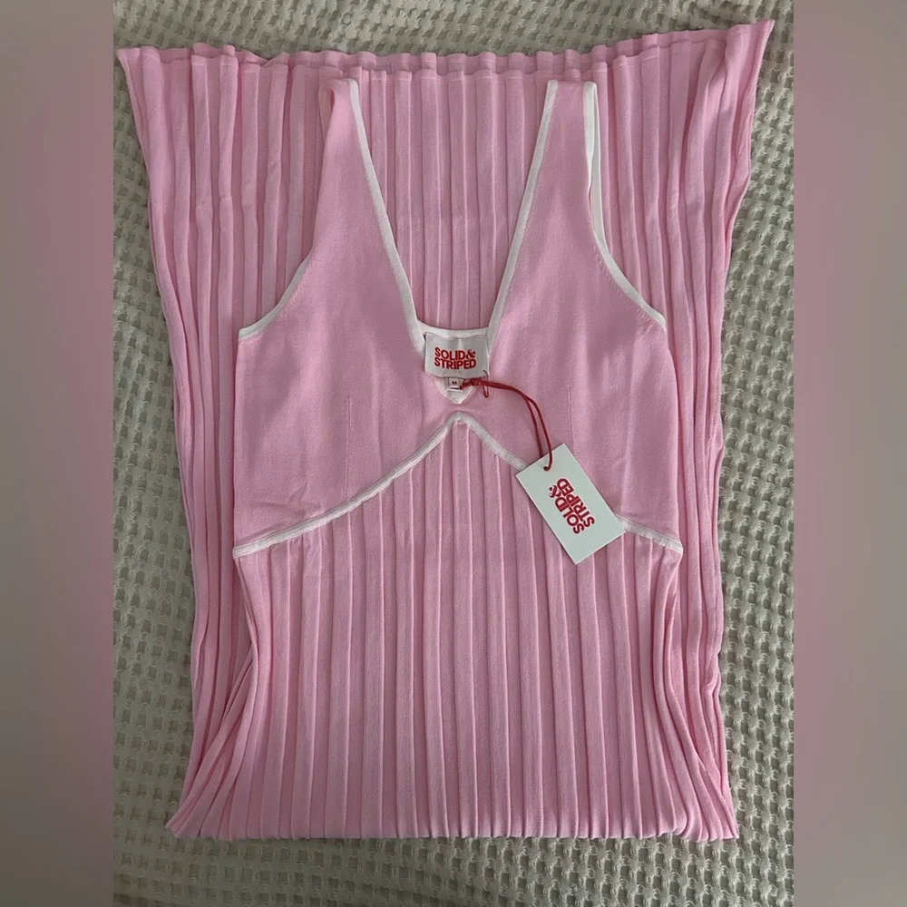Revolve‎ Solid & Striped Baby Pink Aubrey Dress New Summer Spring Sold Out Cute - Picture 5 of 6